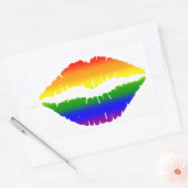 Regenbogenlippen Rechteckiger Aufkleber (Umschlag)