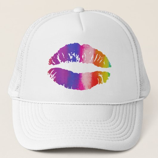 Regenbogenlippen Truckerkappe (Vorderseite)