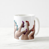 Regenbogenlogo mit buntem Heels Kaffeetasse (VorderseiteRechts)