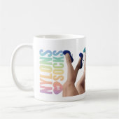 Regenbogenlogo mit buntem Heels Kaffeetasse (Links)