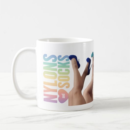 Regenbogenlogo mit buntem Heels Kaffeetasse (Links)