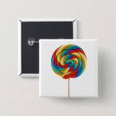 Regenbogenlutscher auf einem Stockknopf Button (Vorne & Hinten)