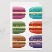 Regenbogenmacarons Briefpapier (Vorne/Hinten)
