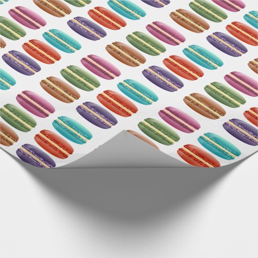 Regenbogenmacarons Geschenkpapier (Ecke)
