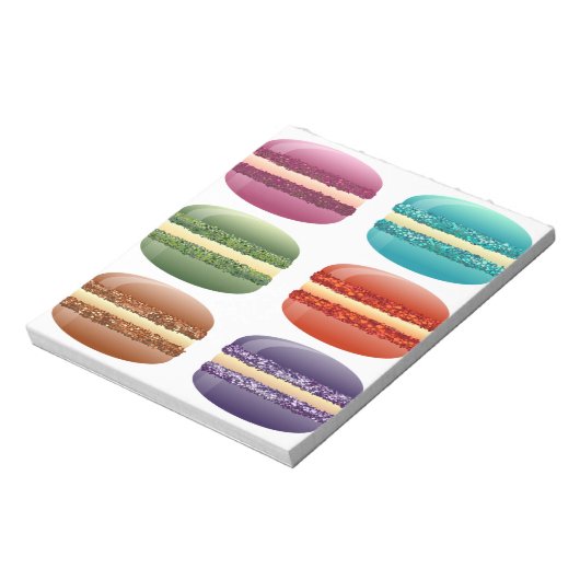 Regenbogenmacarons Notizblock (Rotiert)