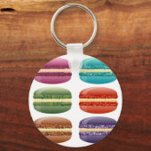 Regenbogenmacarons Schlüsselanhänger (Vorderseite)