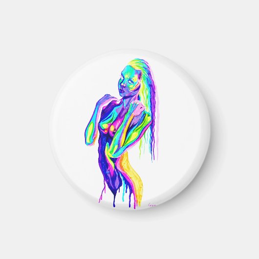 Regenbogenmädchen Magnet (Vorne)