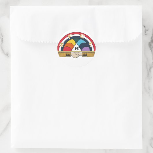 Regenbogenmäher Runder Aufkleber (Tasche)