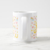 Regenbogenmähnen-Pferde-Kaffeetasse — Cooper & Cod Jumbo-Tasse (Rückseite)