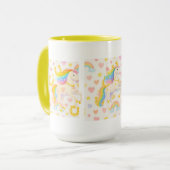 Regenbogenmähnen-Pferde-Kaffeetasse — Cooper & Cod Tasse (Vorderseite Links)