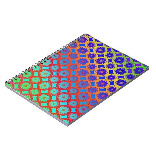 Regenbogenmandala-Fraktal-Muster Notizblock (Linke Seite)