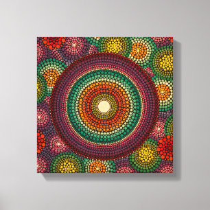Regenbogenmandala-Leinwand Leinwanddruck