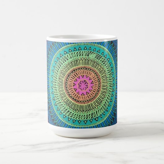 Regenbogenmandala-Tasse Kaffeetasse (Mittel)