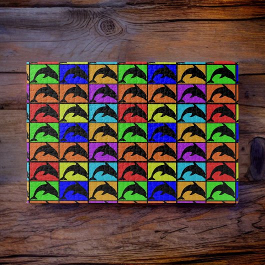 Regenbogenmatrix von Delphinen Puzzle