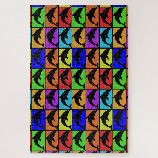 Regenbogenmatrix von Delphinen Puzzle (Vertikal)