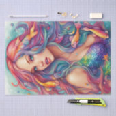 Regenbogenmeere: Meerjungfrau in Pastellfarben Seidenpapier (Handwerk)