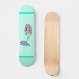 Regenbogenmeerjungfrau rosa blau lila grün schwarz skateboard