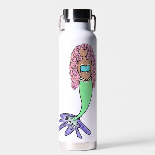 Regenbogenmeerjungfrau rosa blau lila grün schwarz trinkflasche