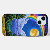 Regenbogenmond Case-Mate iPhone Hülle (Rückseite (Horizontal))
