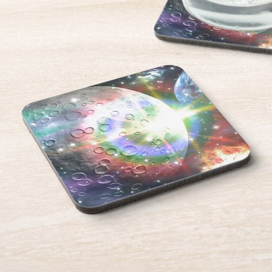 Regenbogenmond Getränkeuntersetzer (Linke Seite)