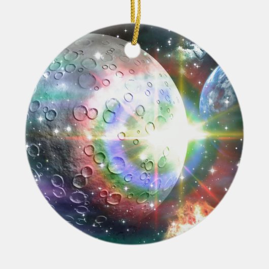 Regenbogenmond Keramik Ornament (Vorne)