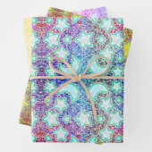 Regenbogenmond mit Galaxy-Glühstern Geschenkpapier Set (Beispiel)