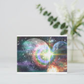 Regenbogenmond Postkarte (Stehend Vorderseite)