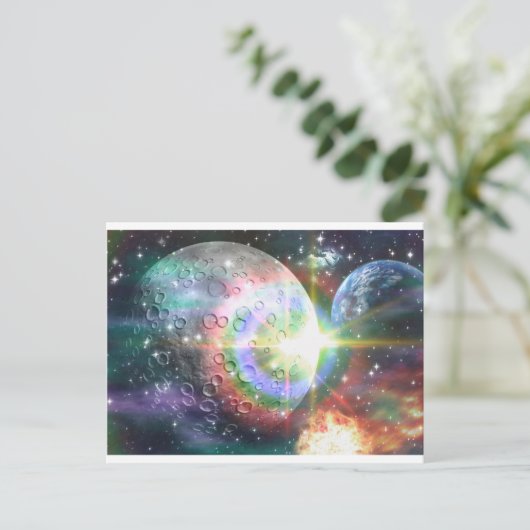 Regenbogenmond Postkarte (Stehend Vorderseite)