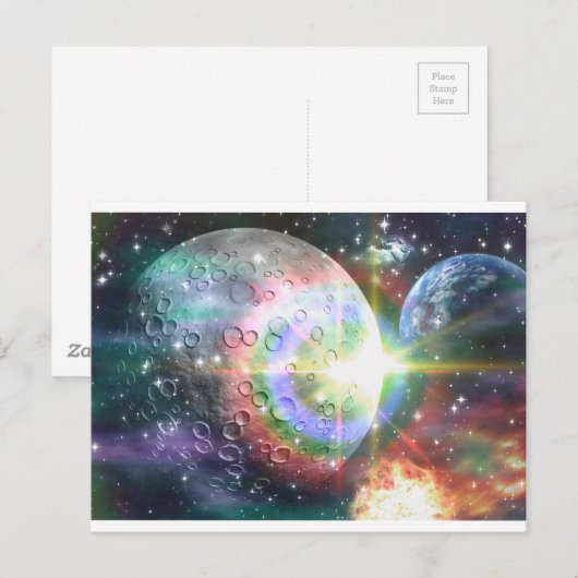 Regenbogenmond Postkarte (Vorne/Hinten)