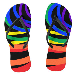 Regenbogenmonde Abstrakte Farbmuster Flip Flops Badesandalen