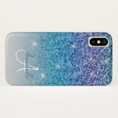 Regenbogenmonogramm für Girl-Glitzer Case-Mate iPhone Hülle (Rückseite (Horizontal))