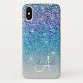 Regenbogenmonogramm für Girl-Glitzer Case-Mate iPhone Hülle (Rückseite)