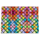 Regenbogenmosaik Große Geschenktüte (Vorderseite)