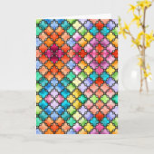 Regenbogenmosaik Karte (Gelbe Blume)