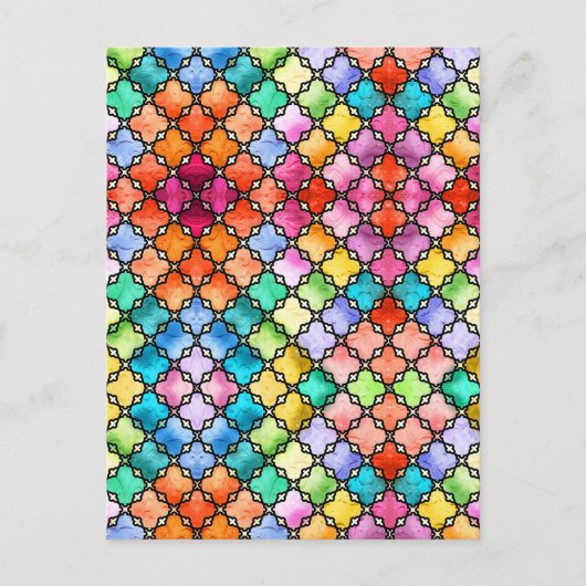 Regenbogenmosaik Postkarte (Vorderseite)