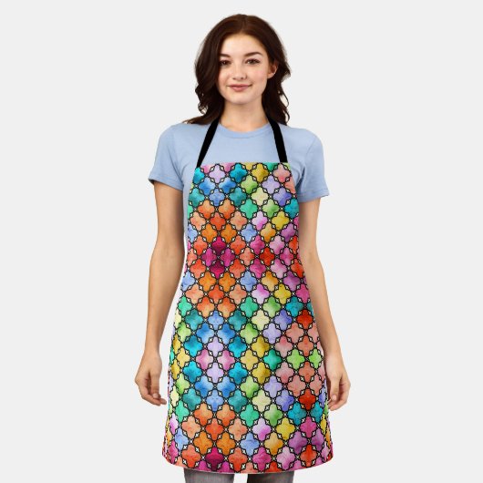 Regenbogenmosaik Schürze (Getragen)