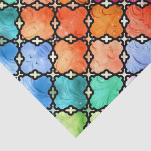 Regenbogenmosaik Seidenpapier (Ausschnitt)