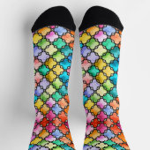 Regenbogenmosaik Socken (Oben)