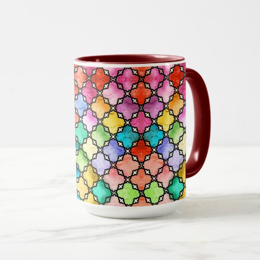 Regenbogenmosaik Tasse (VorderseiteRechts)
