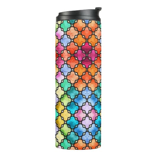 Regenbogenmosaik Thermosbecher (Nach links gedreht)