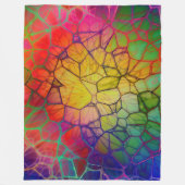 Regenbogenmosaik - verklebter Glass-Look Fleecedecke (Vorderseite)