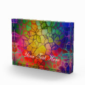 Regenbogenmosaik - verklebter Glass-Look Fotoblock (Rechts)