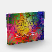 Regenbogenmosaik - verklebter Glass-Look Fotoblock (Links)