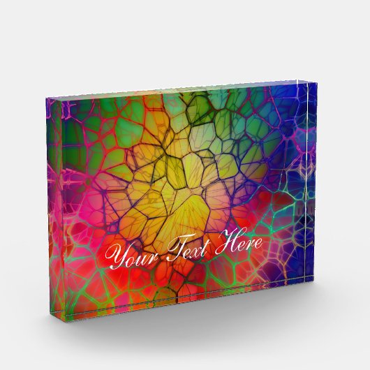 Regenbogenmosaik - verklebter Glass-Look Fotoblock (Links)