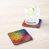 Regenbogenmosaik - verklebter Glass-Look Getränkeuntersetzer (Rechte Seite)