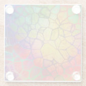 Regenbogenmosaik - verklebter Glass-Look Glasuntersetzer (Rückseite)