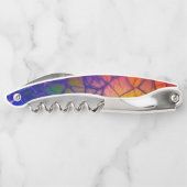 Regenbogenmosaik - verklebter Glass-Look Kellnermesser (Rückseite)