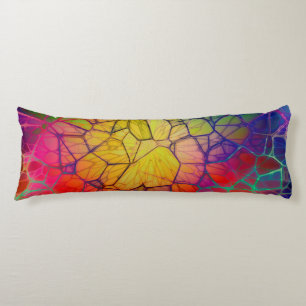 Regenbogenmosaik - verklebter Glass-Look Seitenschläferkissen