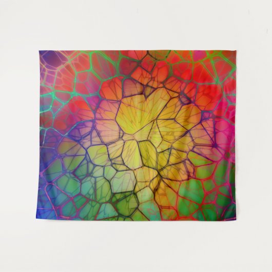 Regenbogenmosaik - verklebter Glass-Look Wandteppich (Vorderseite (Horizontal))