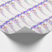 Regenbogenmusik auf weiß geschenkpapier (Ecke)